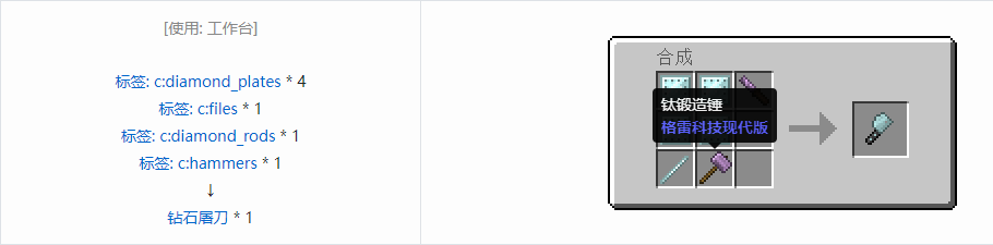 我的世界格雷科技现代版屠刀合成表大全