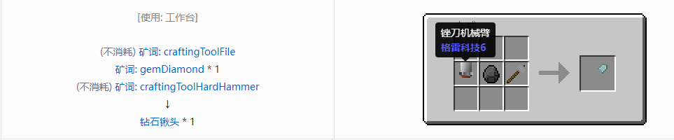 我的世界格雷科技社区版铲头合成表大全
