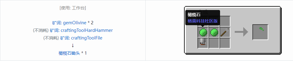 我的世界格雷科技社区版锄头合成表大全