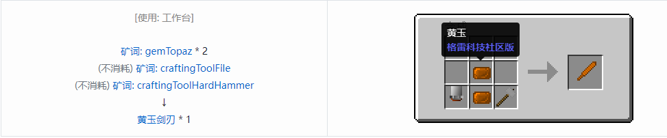 我的世界格雷科技社区版剑刃合成表大全