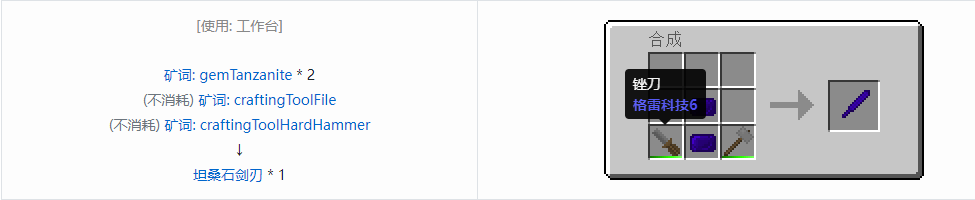我的世界格雷科技社区版剑刃合成表大全