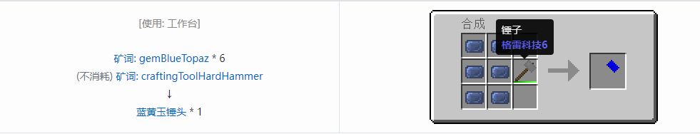 我的世界格雷科技社区版锤头合成表大全