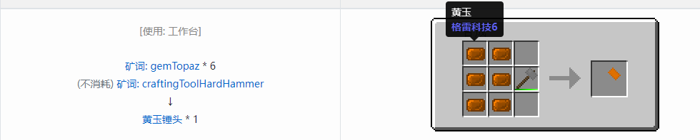 我的世界格雷科技社区版锤头合成表大全