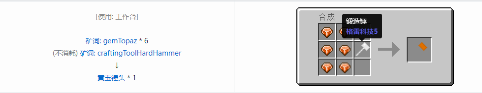 我的世界格雷科技社区版锤头合成表大全