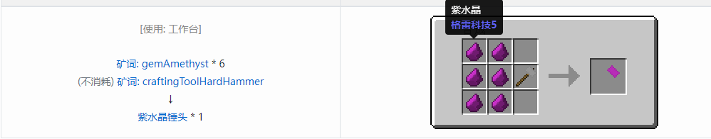 我的世界格雷科技社区版锤头合成表大全