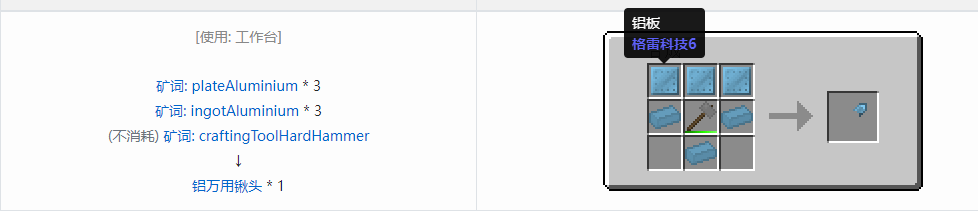 我的世界格雷科技社区版万用铲头合成表大全