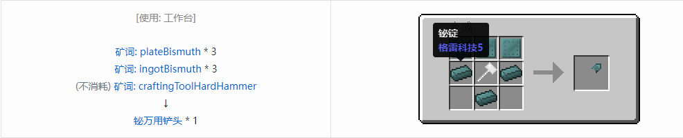 我的世界格雷科技社区版万用铲头合成表大全