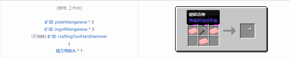 我的世界格雷科技社区版万用铲头合成表大全