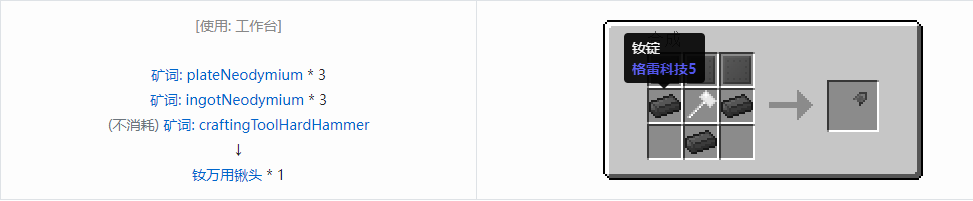 我的世界格雷科技社区版万用铲头合成表大全