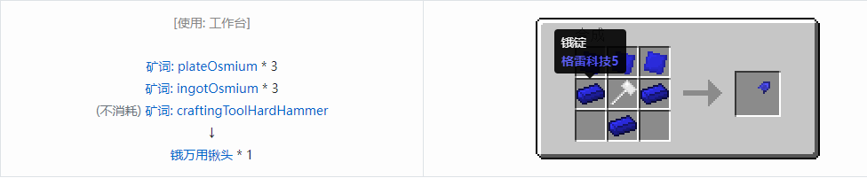 我的世界格雷科技社区版万用铲头合成表大全