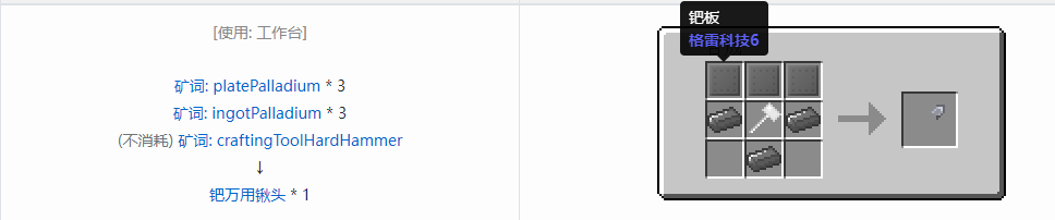 我的世界格雷科技社区版万用铲头合成表大全