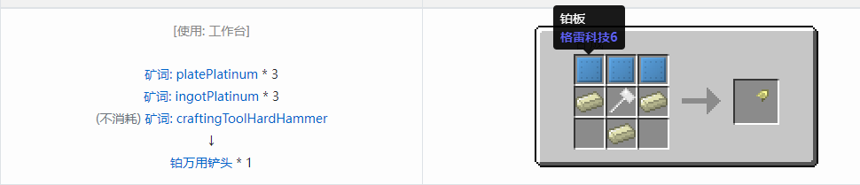 我的世界格雷科技社区版万用铲头合成表大全