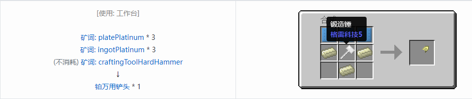 我的世界格雷科技社区版万用铲头合成表大全