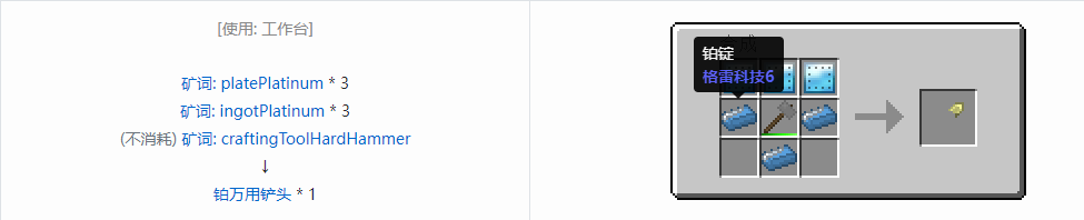 我的世界格雷科技社区版万用铲头合成表大全