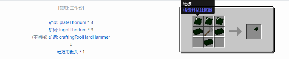 我的世界格雷科技社区版万用铲头合成表大全