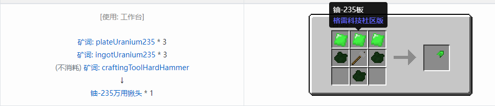 我的世界格雷科技社区版万用铲头合成表大全