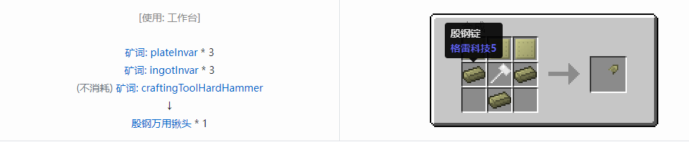 我的世界格雷科技社区版万用铲头合成表大全