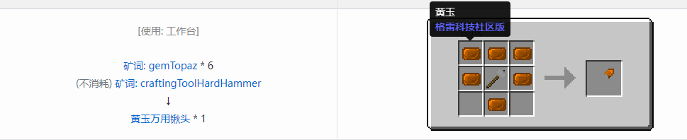 我的世界格雷科技社区版万用铲头合成表大全