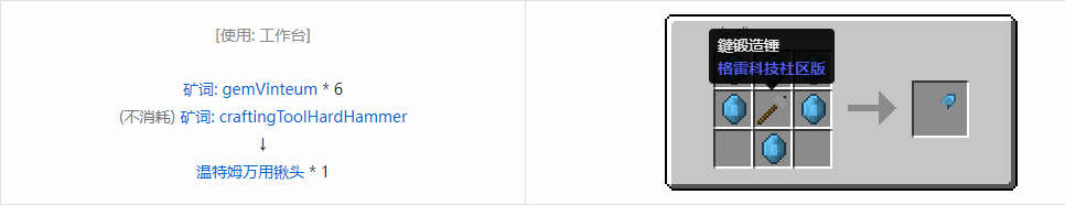 我的世界格雷科技社区版万用铲头合成表大全