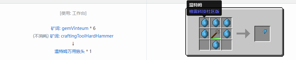 我的世界格雷科技社区版万用铲头合成表大全
