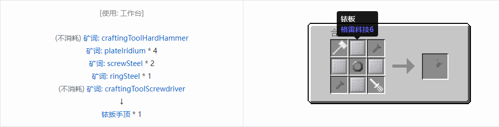 我的世界格雷科技社区版扳手顶合成表大全