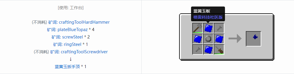 我的世界格雷科技社区版扳手顶合成表大全