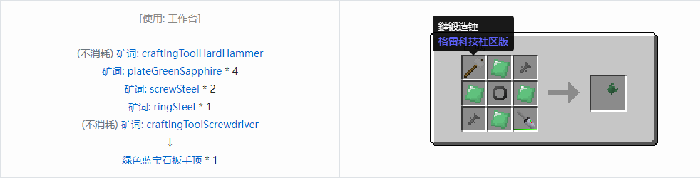 我的世界格雷科技社区版扳手顶合成表大全