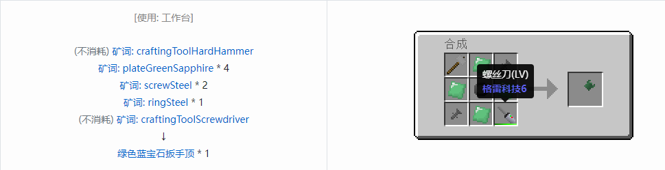 我的世界格雷科技社区版扳手顶合成表大全