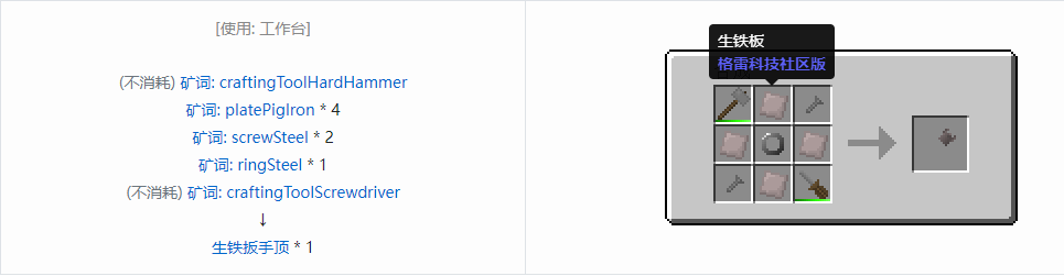 我的世界格雷科技社区版扳手顶合成表大全