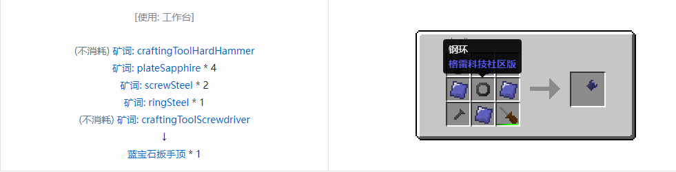 我的世界格雷科技社区版扳手顶合成表大全