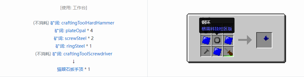 我的世界格雷科技社区版扳手顶合成表大全