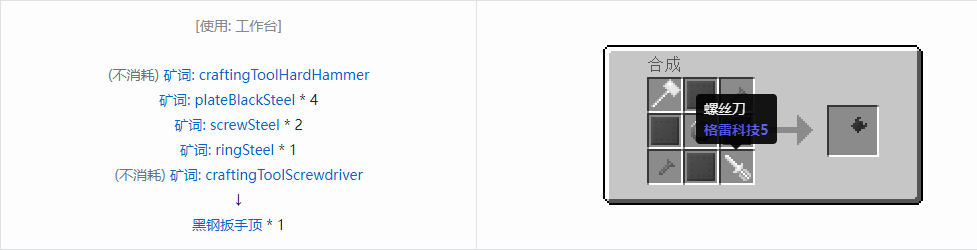 我的世界格雷科技社区版扳手顶合成表大全