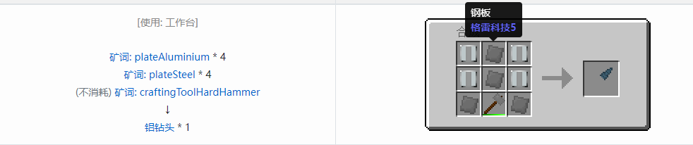 我的世界格雷科技社区版钻头合成表大全