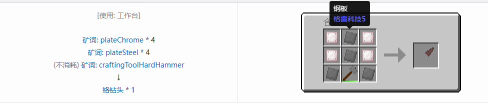 我的世界格雷科技社区版钻头合成表大全