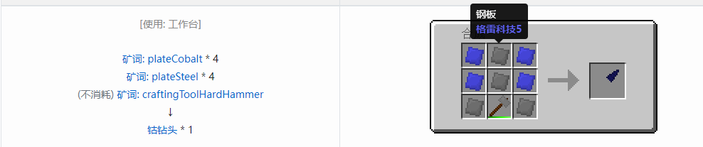 我的世界格雷科技社区版钻头合成表大全