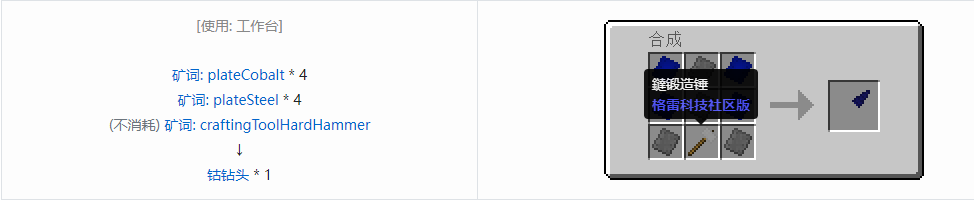 我的世界格雷科技社区版钻头合成表大全