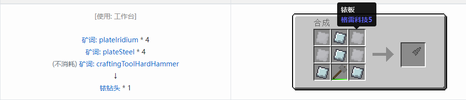 我的世界格雷科技社区版钻头合成表大全