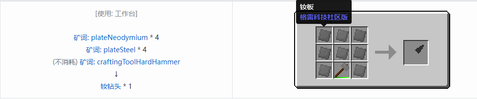 我的世界格雷科技社区版钻头合成表大全