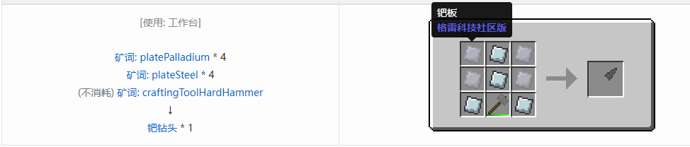 我的世界格雷科技社区版钻头合成表大全