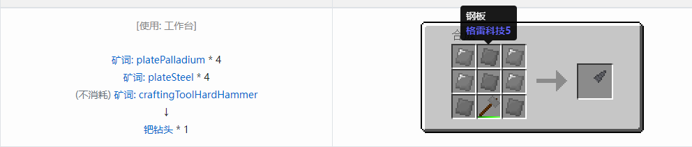 我的世界格雷科技社区版钻头合成表大全