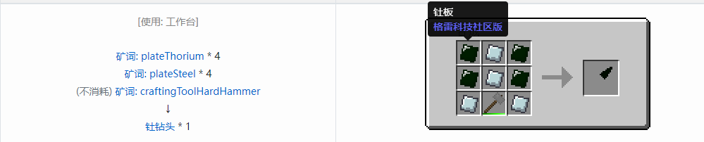 我的世界格雷科技社区版钻头合成表大全