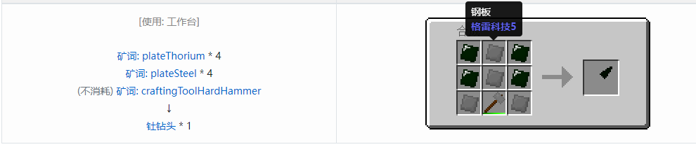 我的世界格雷科技社区版钻头合成表大全