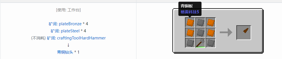 我的世界格雷科技社区版钻头合成表大全