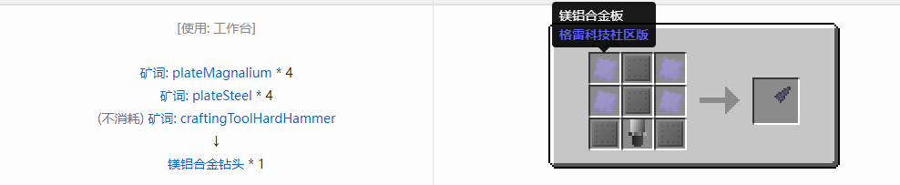 我的世界格雷科技社区版部件合成表大全