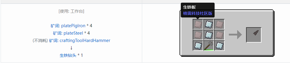 我的世界格雷科技社区版钻头合成表大全