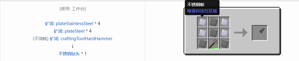 我的世界格雷科技社区版钻头合成表大全