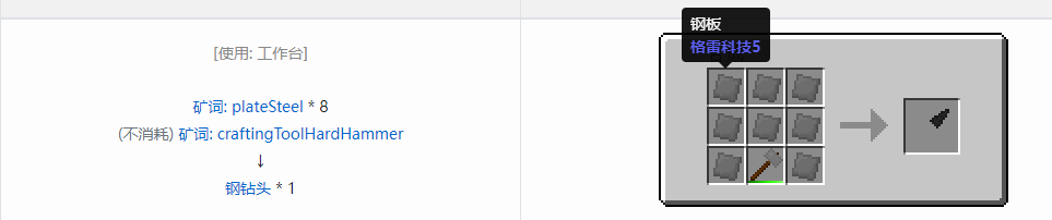 我的世界格雷科技社区版钻头合成表大全