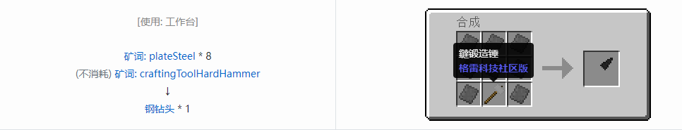 我的世界格雷科技社区版钻头合成表大全