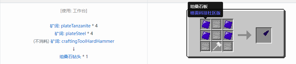 我的世界格雷科技社区版钻头合成表大全