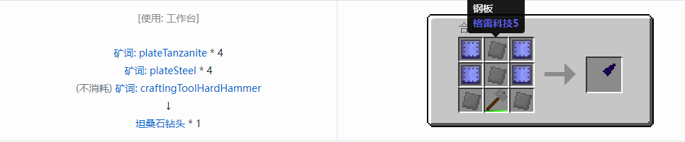 我的世界格雷科技社区版钻头合成表大全